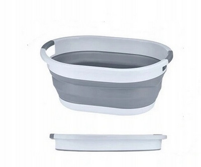 Laundry baskets FHBabyLand oval bowl 25 l, shades of grey