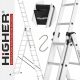 Higher ladder 6.35 m aluminum 3 x 3 up to 150 kg