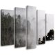 Pictures on the wall TRIPTIQUE PAINTING Forest in the fog 200x100