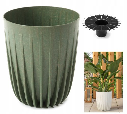 Pots and planters for outdoor and garden Lamela flowerpot, 30 cm x 30 x 35.6 cm, diameter 30 cm, plastic in shades of green