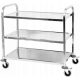 STAINLESS STEEL WAITER SERVICE CART WITH 3 SHELVES