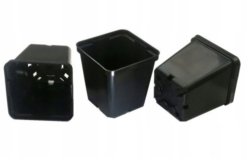  Flowerpot 9 cm x 9 x 9 cm, black plastic