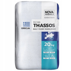  White Thassos grain size 0–2 mm, 20 kg Nova Minerals Sand