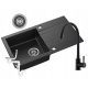 Moderno ACQUA single-bowl sink, black granite