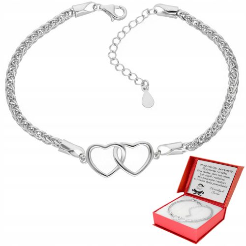  Silver star bracelet 925 Rhodium-plated TWO HEARTS