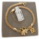  Gold wide bracelet clover letter SR925