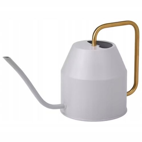  Ikea watering can 0.9 l, metal, grey and silver tones, yellow and gold tones