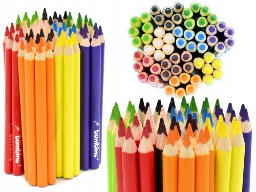  Colored Pencils, Large Placemat, 10 Colors, 60 Pieces