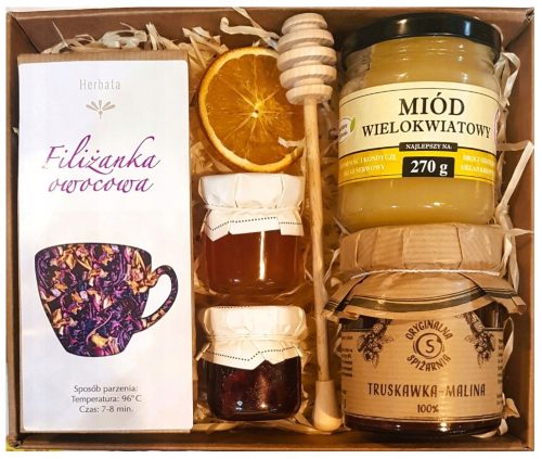  GIFT BASKET GIFT HONEY, JAM, TEA