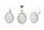  Silver Rhodium-Plated Set with Opal