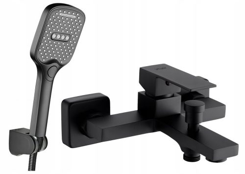 Wall-mounted single-lever bathtub faucet Valvex ARS BLACK black + EMOS range of exposed shower sets