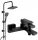 Wall-mounted single-lever bathtub faucet Valvex ARS BLACK black + Loft range surface-mounted shower set