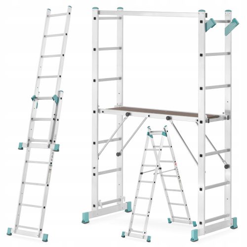 Higher ladder 4.3 m aluminum 3 x 2 up to 150 kg