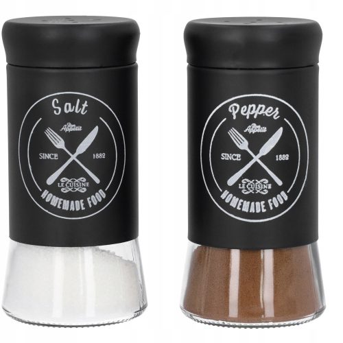 Salt and pepper shakers Excellent Houseware Bistro Collection Salt and pepper shakers black, transparent