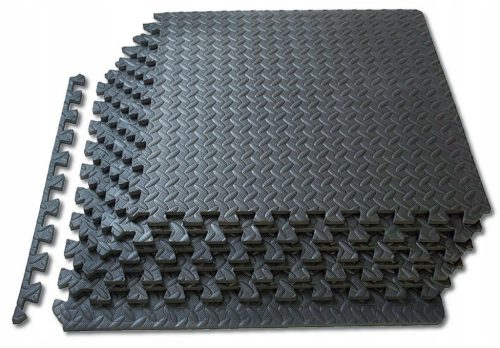  FOAM PROTECTIVE MAT FOR FLOOR EXERCISE GARAGE PUZZLE BLACK 6 PIECES