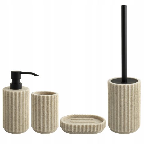 Set of bathroom accessories Magicna-Bathroom 4 elements, brown and beige tones