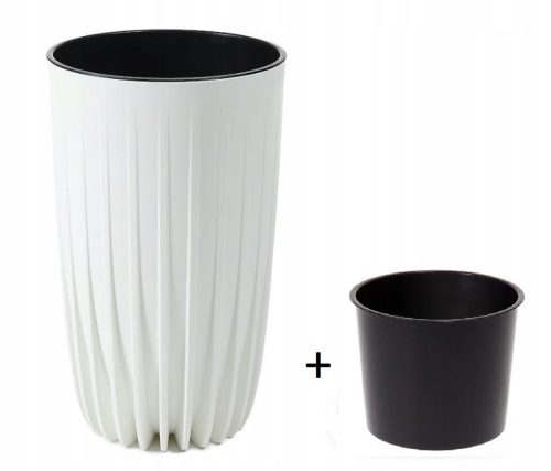 Pots and planters for outdoor and garden Flowerpot Lamela 25 cm x 25 x 42 cm Diameter 25 cm Plastic white