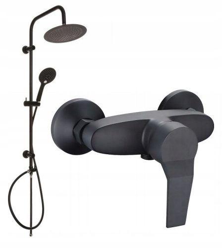Invena SIROS single-lever wall-mounted bath and shower mixer, black