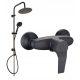 Invena SIROS single-lever wall-mounted bath and shower mixer, black