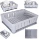  Freestanding dish dryer with draining board and tray