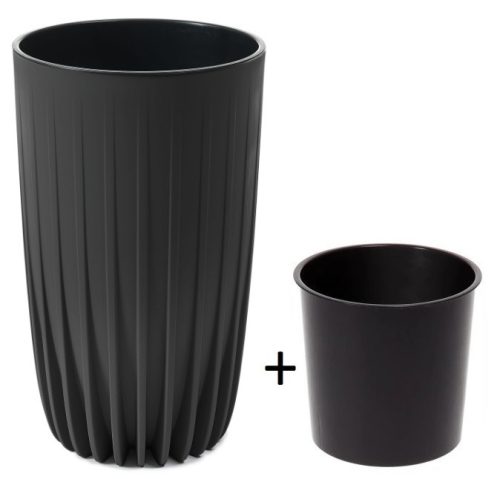  Flowerpot Lamela 25 cm x 25 x 42 cm Diameter 25 cm Plastic black