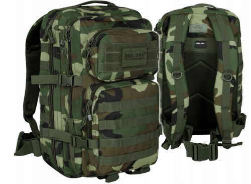 Mil-Tec Assault Pack Large 36L Woodland Camouflage Durable Tactical Backpack