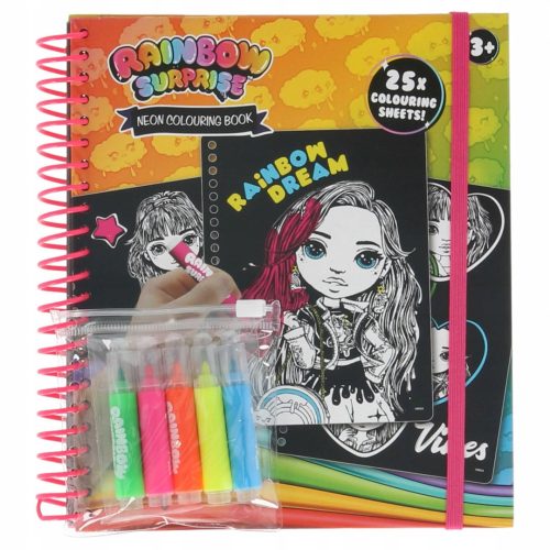  RAINBOW SURPRISE NEON COLORING BOOK