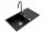 Miló PAROT single-bowl sink, grey granite tones