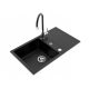 Miló PAROT single-bowl sink, grey granite tones