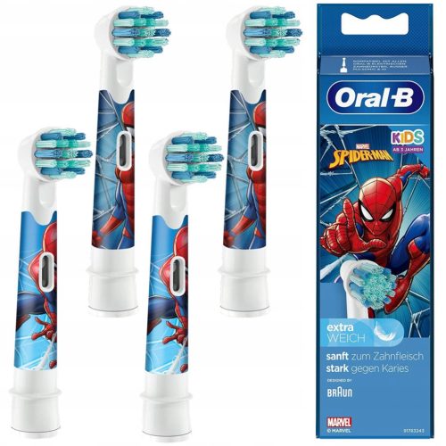  Oral-B Spiderman Toothbrush Heads, 4 Pack