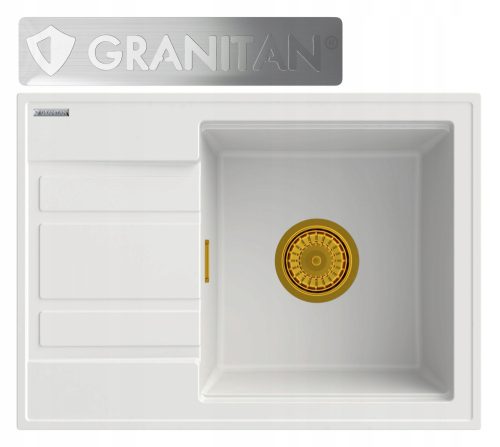 Granitan WETAR single-bowl sink, white granite