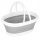 Springos 8.5l freestanding laundry basket, white, grey and silver tones