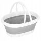 Springos 8.5l freestanding laundry basket, white, grey and silver tones