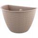  Home flowerpot 26 cm x 18 x 18 cm, plastic, brown and beige tones