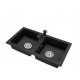 Brado Borys two-bowl sink, black granite