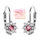  PINK FLOWER SILVER EARRINGS FOR GIRL