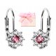  PINK FLOWER SILVER EARRINGS FOR GIRL