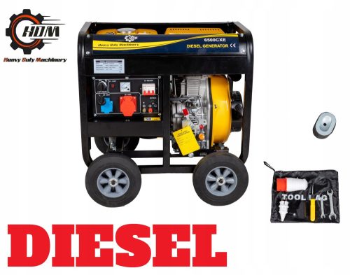 Portable three-phase HDM 5000 W diesel generator