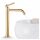 Ari Slim Tube Floor-Standing Basin Mixer Tap, Gold