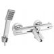 Two-handle wall-mounted bath and shower faucet Deante Begonia Chrome + Kuchinox Orca exposed shower set