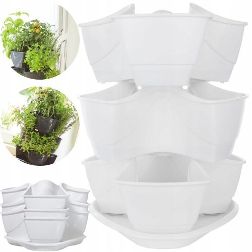  P&S flowerpot 29.5 cm x 29.5 x 38 cm, white plastic