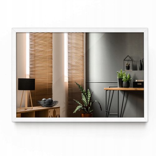 Bathroom mirror wall mirror Tulup, rectangular, wooden frame, 1000 x 700 mm