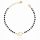  Bracelet black beads steel hearts love