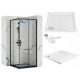 Rea Punto shower cubicle with hinged doors 90 x 90 cm + Rea Savoy square shower tray 90 x 90 cm