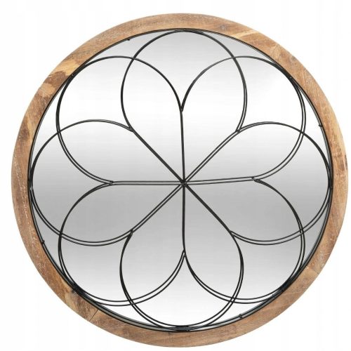 Bathroom mirror Atmosphera wall mirror, round, wooden frame, 640 x 640 mm