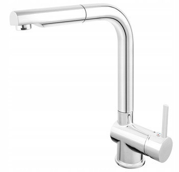 Silver floor-standing kitchen faucet from Ferro Toledo