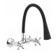 Invena Roma wall-mounted kitchen faucet, silver