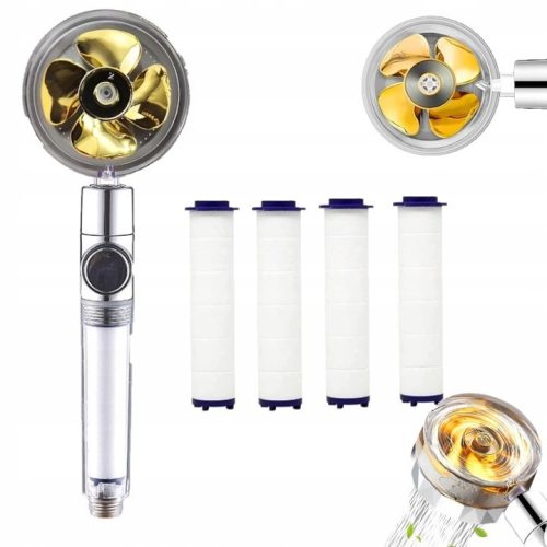 Shket chrome shower head, 4 filters included, chrome