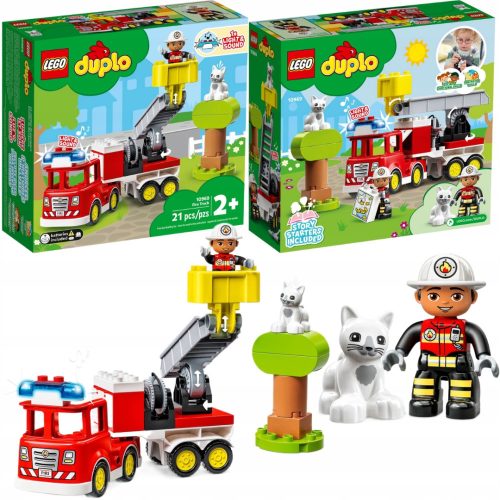  LEGO Duplo 1096969 Lego Duplo Car Fire Engine, Toy Car, Toy Car, Large Bricks for 2-3 Year Olds