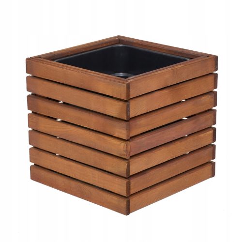  HOMERZO flowerpot 36.5 cm x 36.5 x 35 cm natural wood, brown and beige tones